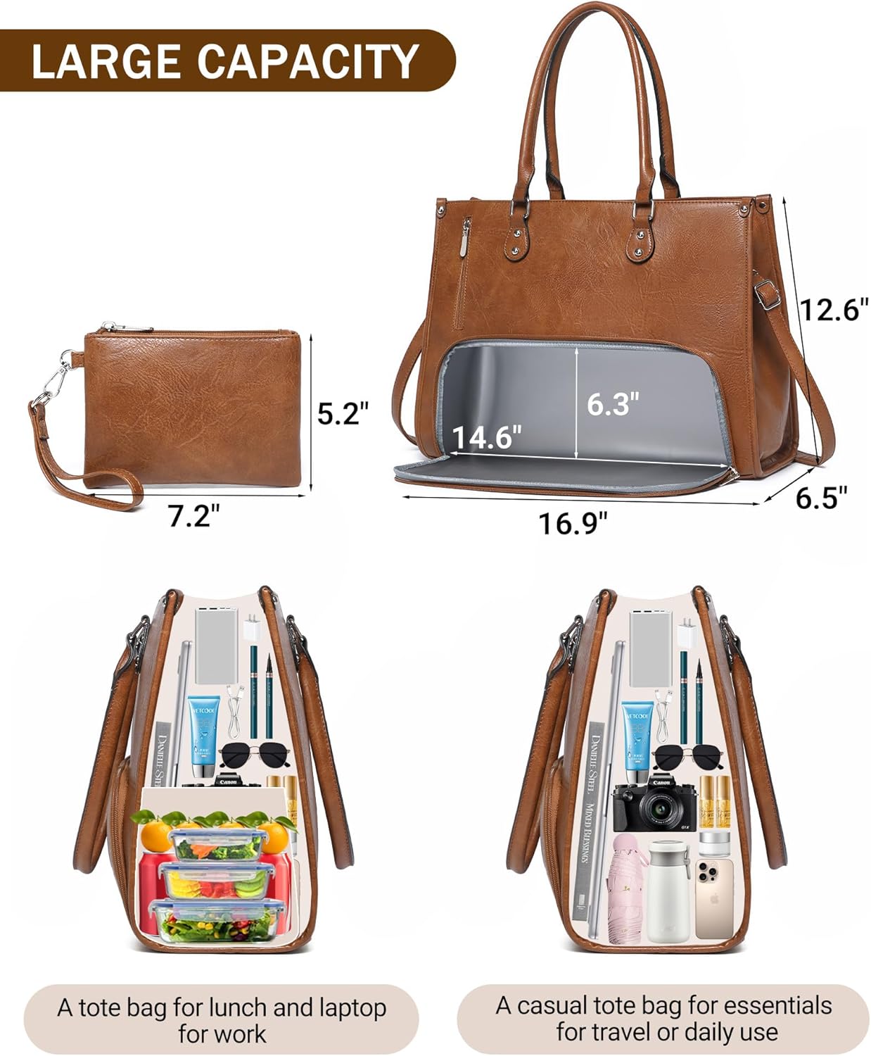 2 in 1 Laptop Tote Bag with In - Laptop Backpack 15.6 ulasan dan harga