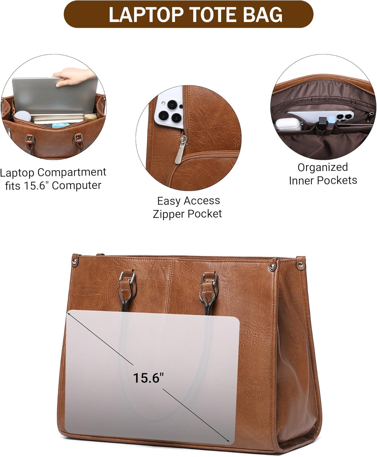 2 in 1 Laptop Tote Bag with In - Laptop Backpack 15.6 ulasan dan harga