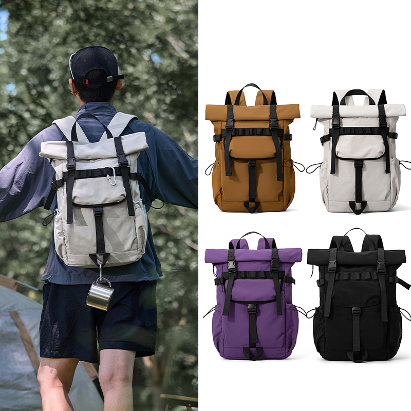 New Men's roll mouth expandabl - Hiking Backpack Waterproof ulasan dan harga