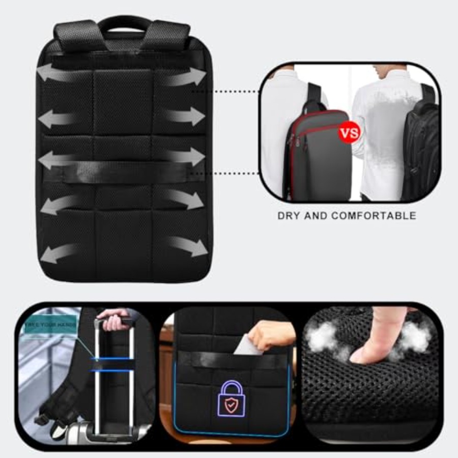 Slim and Expandable 15 15.6 16 - Travel Backpack Anti Theft ulasan dan harga