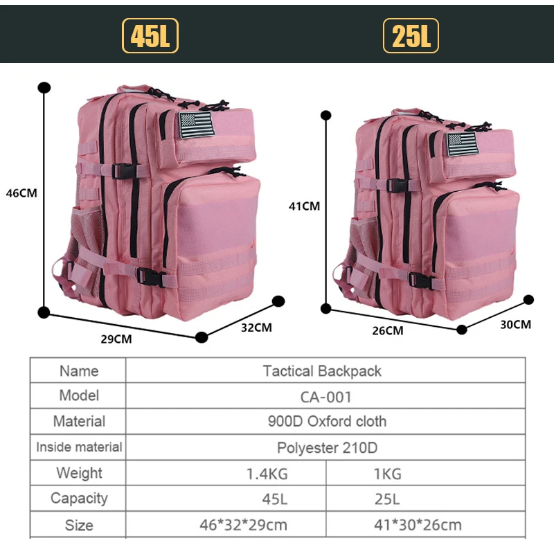 25L/45L 3P Tactical Backpack f - Urban Backpack Tactical ulasan dan harga