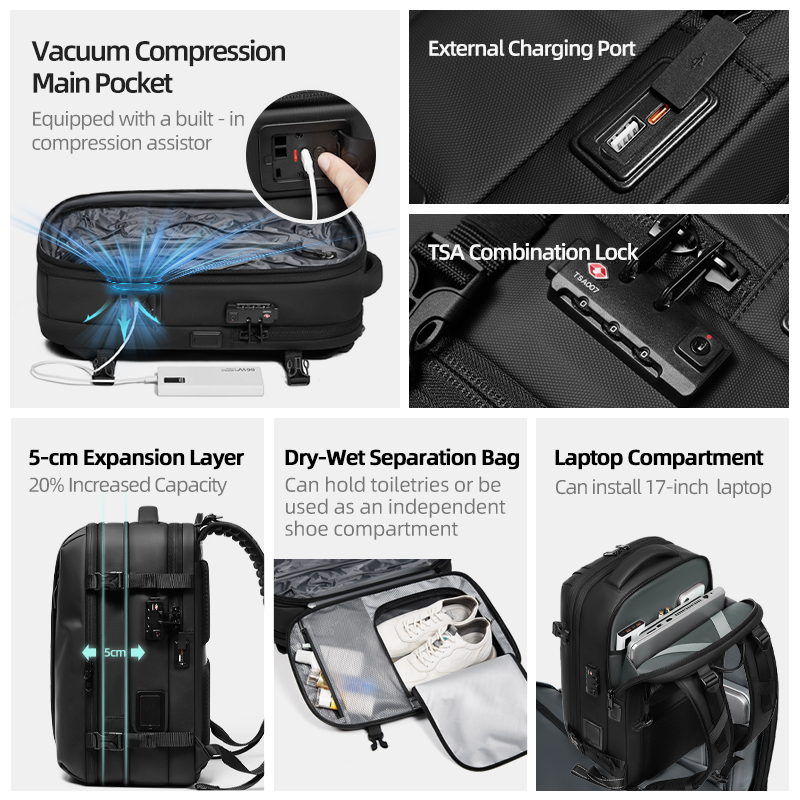 Men Travel Backpack One Click  - Travel Backpack Anti Theft ulasan dan harga