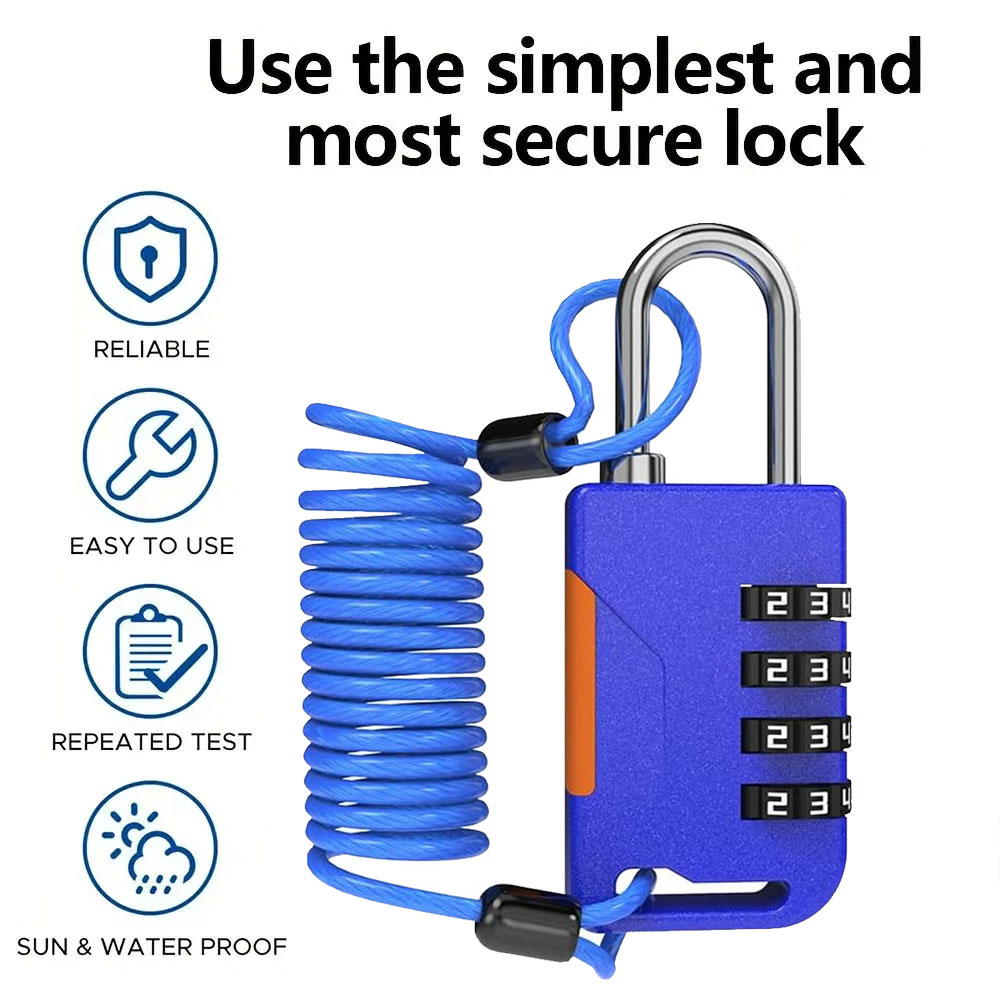 4 Digit Combination Padlock wi - Travel Backpack Anti Theft ulasan dan harga